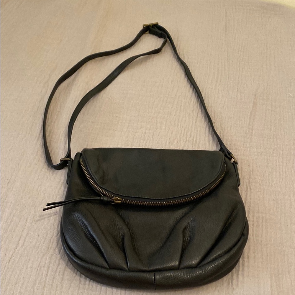 MARGOT Black Leather Crossbody Bag